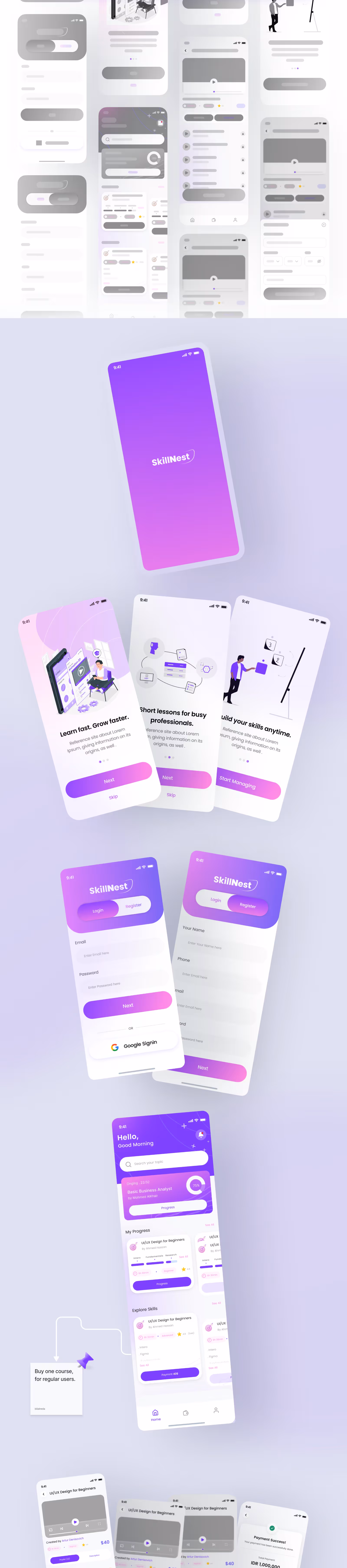 SkillNest UI/UX case study by Taqweed studio, continued - part 3 of 4